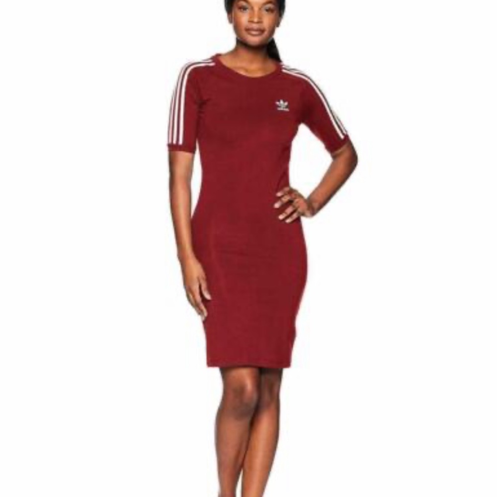 Adidas Original 3 Stripe Dress Collegiant Maroon Size Small